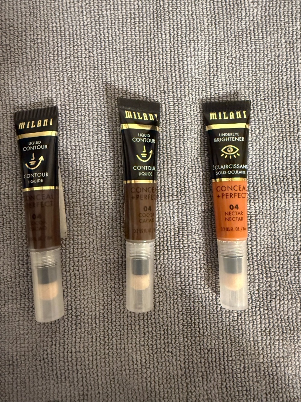 New Milani Conceal+Perfect Makeup 2 Liquid Contour and 1 Undereye Brightener